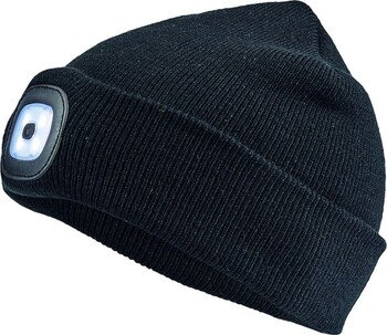 čepice s LED černá